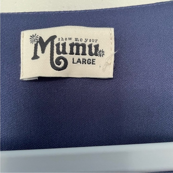 Show Me Your MuMu Large Sophia Wrap Maxi Dress Navy EUC - Picture 2 of 9